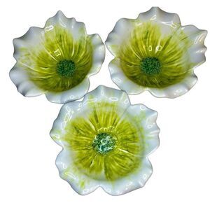 Elite Global Solutions M121FP Tropicana Design Floral Bowl In Green & White